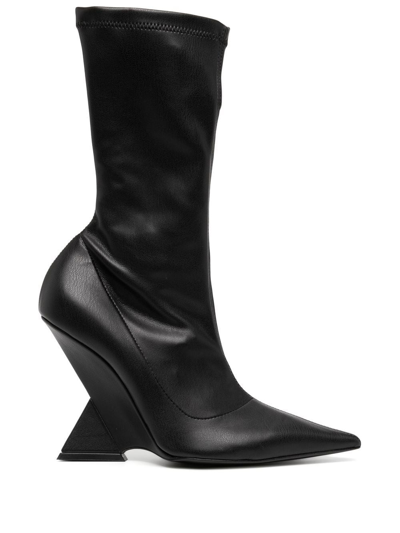 Attico Pointed-toe Sculpted-heel 110mm Boots In Black