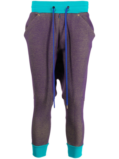 Fumito Ganryu Cropped Drawstring Trousers In Purple