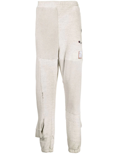 Miharayasuhiro Double Ankle-cuff Cotton Joggers In Neutrals