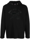 Paul & Shark Logo Print Cotton-jersey Sweatshirt In Schwarz