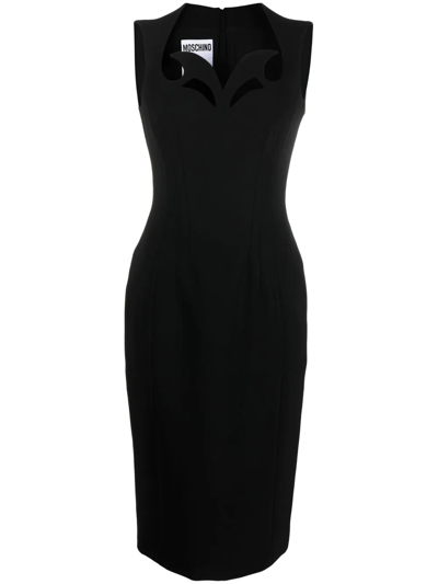 Moschino Cut-out Detail Sleeveless Dress In Nero