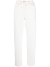 Elisabetta Franchi High-waisted Straight Trousers In Weiss