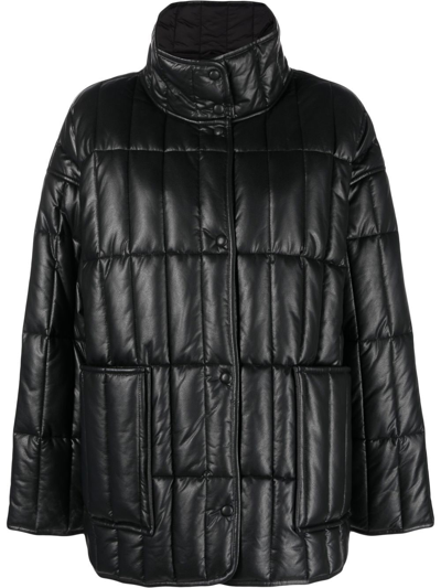 Stand Studio Button-up Padded Jacket In Black