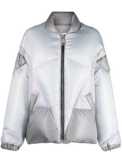 Khrisjoy Silver Puff Khris Heart Quilted Jacket In Grey