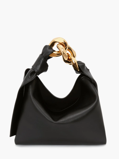 Jw Anderson Small Chain Hobo - Leather Shoulder Bag In Black
