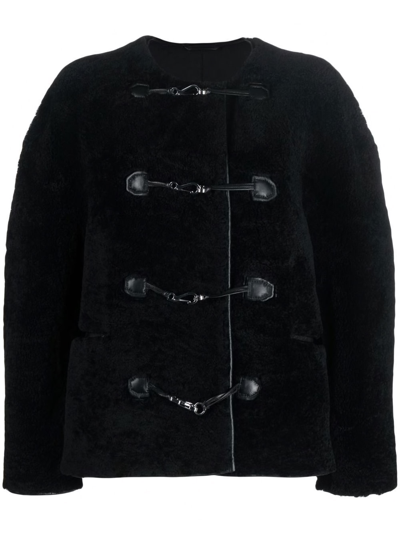 Totême Toteme Teddy Shearling Jacket In 200 Black