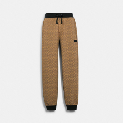 Coach Essential Joggers In Signature In Beige