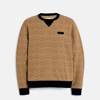 Coach Essential Crewneck In Signature In Tan Signature