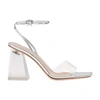 Gianvito Rossi Cosmic 85mm Block Heel Sandals In Trasp Silver