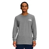 The North Face Long Sleeve Nse Box Logo Graphic Tee In Tnf Medium Grey Heather/tnf White