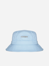 Jacquemus Le Bob Gadjo Cotton Logo Bucket Hat In Light Blue