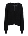 Vero Moda Lea V Neck Button-front Cardigan In Black