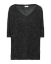 American Vintage Brushed Bouclé-knit Merino Wool-blend Sweater In Steel Grey