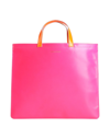 Comme Des Garçons Colour-block Leather Tote Bag In Acid Green