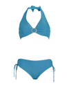 VACANZE ITALIANE VACANZE ITALIANE WOMAN BIKINI AZURE SIZE 14 NYLON, METALLIC FIBER, ELASTANE