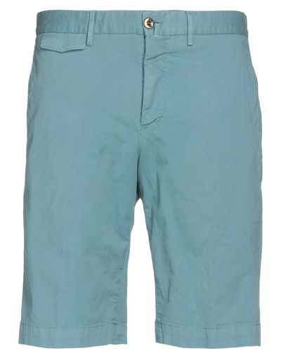 Pt Torino Man Shorts & Bermuda Shorts Pastel Blue Size 38 Cotton, Elastane In Blue