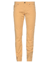 Jeckerson Man Pants Camel Size 28 Cotton, Elastane In Nude