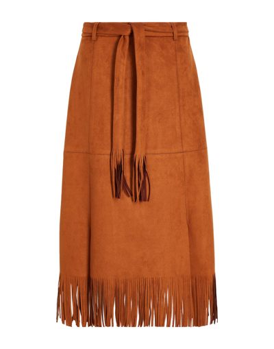 8 By Yoox Midi Skirts In Brown