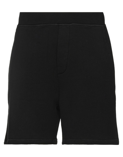 DSQUARED2 DSQUARED2 MAN SHORTS & BERMUDA SHORTS BLACK SIZE M COTTON, ELASTANE