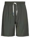 Takeshy Kurosawa Man Shorts & Bermuda Shorts Military Green Size S Polyester, Viscose, Elastane In Green