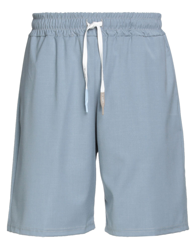 Takeshy Kurosawa Man Shorts & Bermuda Shorts Sky Blue Size L Polyester, Viscose, Elastane
