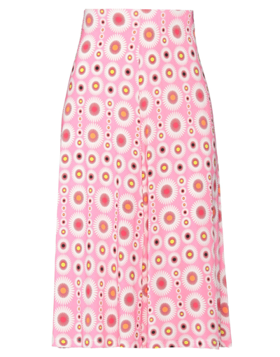 Miki Thumb Midi Skirts In Pink