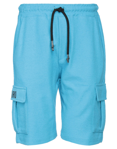 Takeshy Kurosawa Man Shorts & Bermuda Shorts Azure Size Xxl Cotton In Blue
