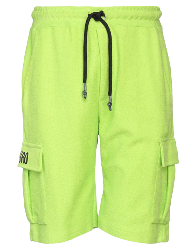 Takeshy Kurosawa Man Shorts & Bermuda Shorts Acid Green Size Xl Cotton