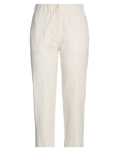 Alysi Woman Pants Light Grey Size 30 Cotton, Elastane In Weiss