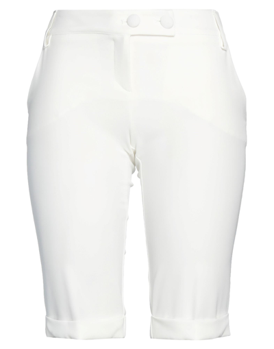 Babylon Woman Shorts & Bermuda Shorts White Size 8 Polyester, Elastane