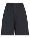 Alysi Woman Shorts & Bermuda Shorts Midnight Blue Size 26 Cotton, Elastane