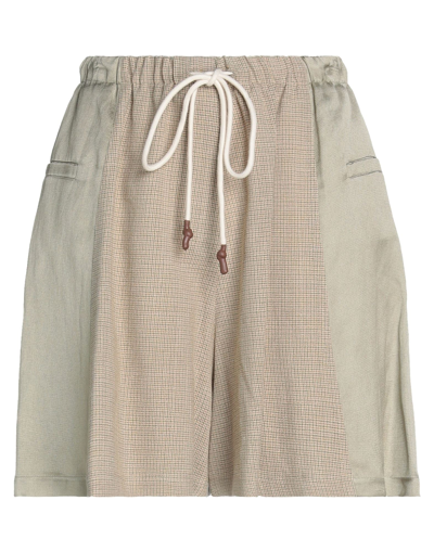 Alysi Woman Shorts & Bermuda Shorts Sage Green Size 6 Linen, Cotton, Polyamide