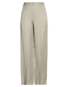 Alysi Satin Trousers In Sage Green