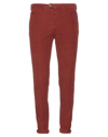 B Settecento Man Pants Brick Red Size 40 Cotton, Elastane