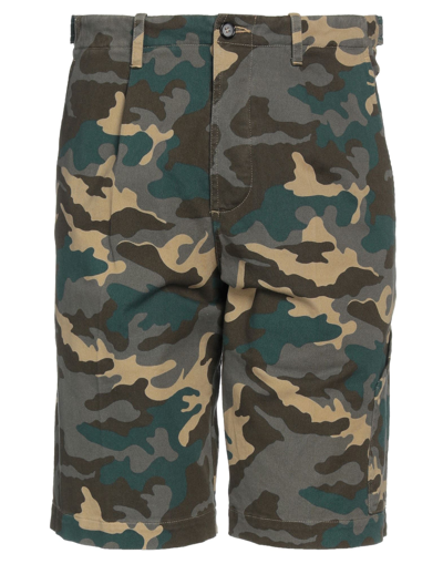 Paolo Pecora Man Shorts & Bermuda Shorts Military Green Size 32 Cotton, Elastane