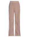 Alysi Woman Pants Light Brown Size 6 Cotton, Elastane In Beige