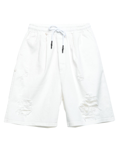 Takeshy Kurosawa Man Shorts & Bermuda Shorts White Size Xl Cotton, Elastane