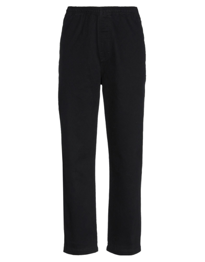 Stussy Regular Trousers In Black Cotton