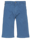 40weft Man Shorts & Bermuda Shorts Slate Blue Size 28 Cotton, Elastane