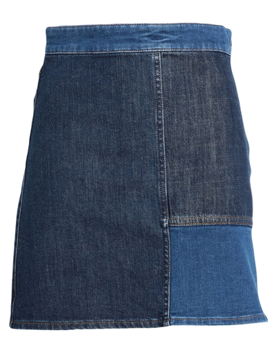 See By Chloé Patchwork-detail Denim Skirt In Blue