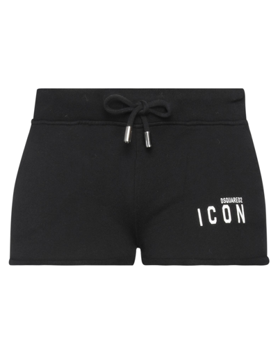 Dsquared2 Woman Shorts & Bermuda Shorts Black Size L Cotton, Elastane