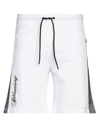 Bikkembergs Man Shorts & Bermuda Shorts White Size M Cotton In White