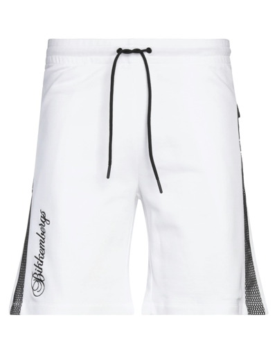 Bikkembergs Man Shorts & Bermuda Shorts White Size M Cotton