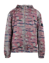 Aries Windcheater Tiger Print Hooded Nylon Jacket In Pink