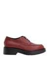 LEONARDO PRINCIPI LEONARDO PRINCIPI WOMAN LACE-UP SHOES BURGUNDY SIZE 8 CALFSKIN