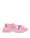 ALEXANDER MCQUEEN ALEXANDER MCQUEEN WOMAN SANDALS PINK SIZE 7 TEXTILE FIBERS, SOFT LEATHER