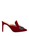 Giannico Mules & Clogs In Red