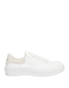 Alexander Mcqueen Logo Embossed Platform Sole Canvas Sneakers In White