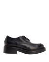 LEONARDO PRINCIPI LEONARDO PRINCIPI WOMAN LACE-UP SHOES BLACK SIZE 8 CALFSKIN