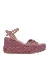 Emanuélle Vee Woman Espadrilles Pink Size 8 Soft Leather
